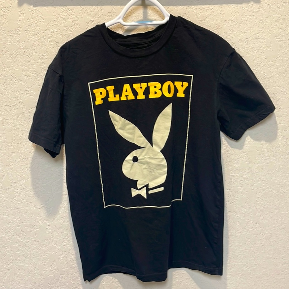 Playboy by PacSun Black Graphics T-Shirt Size-Small